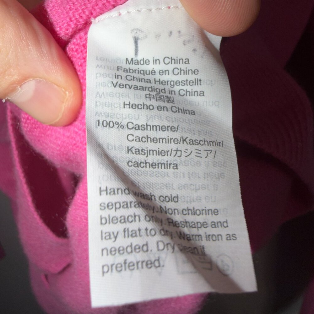 J.Crew Pink Crew Neck Cashmere Sweater Size M Classic Knit Pullover - Picture 6 of 7